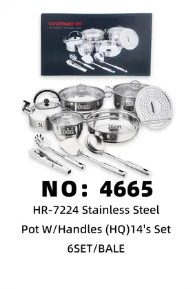 14pcs Stainless Pot Sets