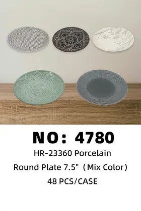 7.5 Inch Glazed Printed Plates Ceramic Plates