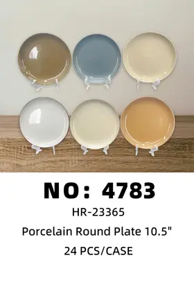 10 Inch Multi-Colour Curved-Rim Plates Ceramic Plates