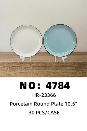 10 Inch Multi-Colour Curved-Rim Plates Ceramic Plates