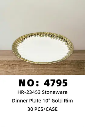 10 Inch Lotus Gold-Dusted Fruit Plate Ceramic Plates