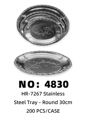 30CM Stainless Steel Plates Natural Apricot Blossom Egg Plate