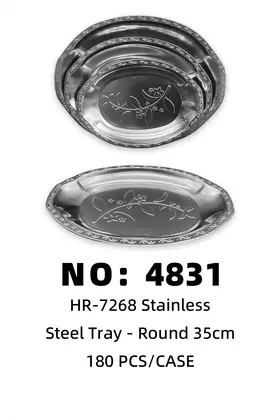 35CM Stainless Steel Plates Natural Apricot Blossom Egg Plate