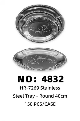 40CM Stainless Steel Plates Natural Apricot Blossom Egg Plate
