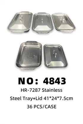 Stainless Steel Embossed Grilled Fish Plates 41*24*7.5cm