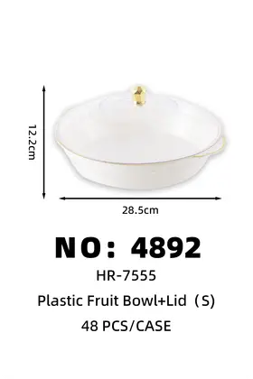 Plastic Fruit Plates + Lid ( S）