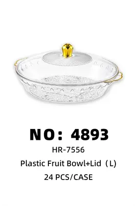 Plastic Fruit Plates + Lid ( L）