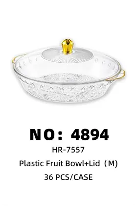 Plastic Fruit Plates + Lid ( M）