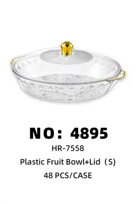 Plastic Fruit Plates + Lid ( S）