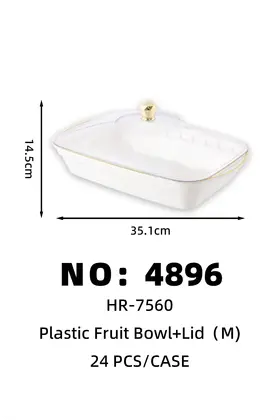 Plastic Fruit Plates + Lid ( M）