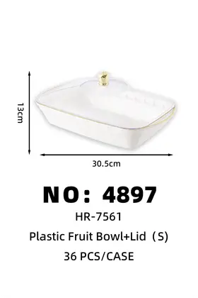 Plastic Fruit Plates + Lid ( S）