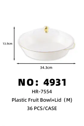 Plastic Fruit Plates + Lid M