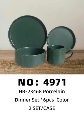 16 Piece Glazed Ceramic Sets