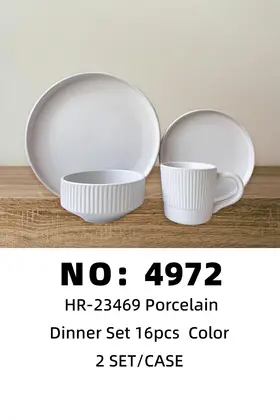 16 Piece Glazed Ceramic Sets