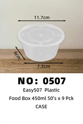 Easy507 Disposable Plastic Lunch Boxes 450ml