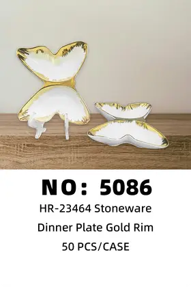 Butterflies Gold-Plated Plates Ceramic Plates