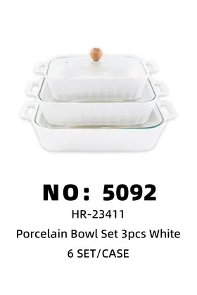 Ceramic Pot Sets Baking Trays Square Pure White