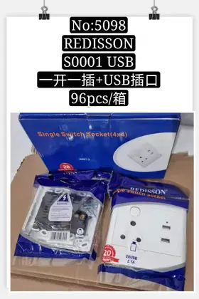REDISSON 1-Gang 1-Socket + USB Sockets Switches