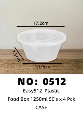 Easy512 Disposable Plastic Lunch Boxes 1250ml