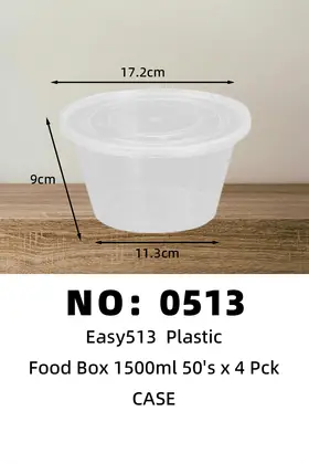 EASY513 Disposable Plastic Lunch Boxes 1500ml