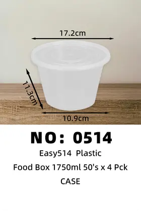 Easy514 Disposable Plastic Lunch Boxes 1750ml