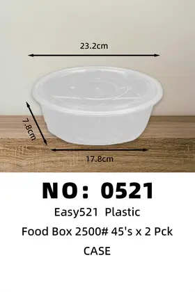 Easy521 2500ML Disposable Plastic Lunch Boxes