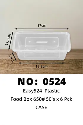 Easy524 650ML Disposable Plastic Lunch Boxes