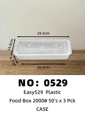 Easy529 2000ML Disposable Plastic Lunch Boxes