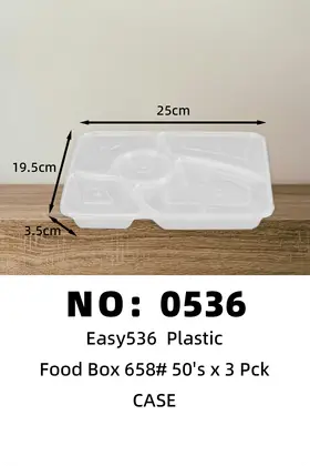 Easy536 Disposable Plastic Lunch Boxes 658ml
