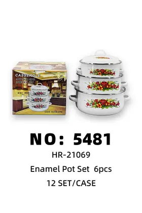 6pcs Enamel Pots