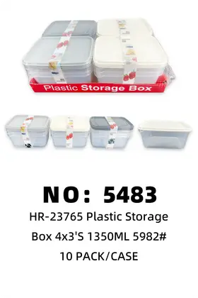 Storage Boxes 1350ml 4×3's 10PACK/