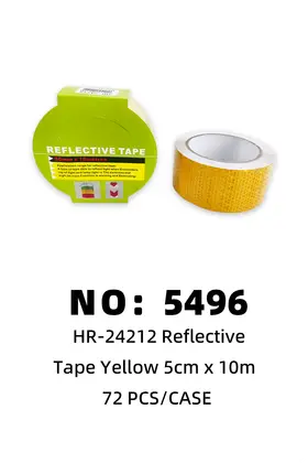 Yellow Diagonal Stripe 5cm*10m Reflective Tape