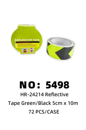 Lime Green & Black Arrow Stripe 5cm*10m Reflective Tape