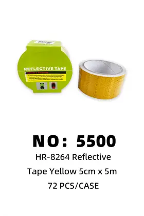 Yellow Diagonal Stripe 5cm*5m Reflective Tape