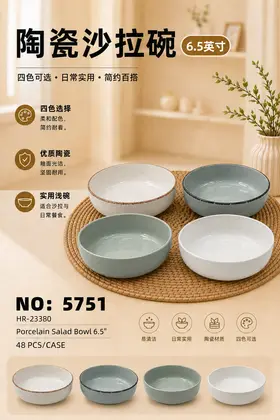 6.5 Inch Straight-Rim Bowls Ceramic Bowls