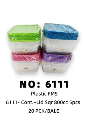 Formosa 5pcs Plastic Lunch Boxes 800cc