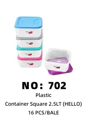 HELLO 2.5LT Square Lunch Boxes