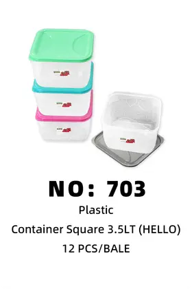HELLO 3.5LT Square Lunch Boxes