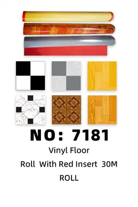 30 Beige-Red Fuzzy Vinyl Flooring