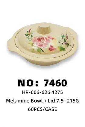 7.5 Inch Melamine Lidded Bowls