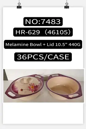 10.5 Inch Melamine Lidded Bowls