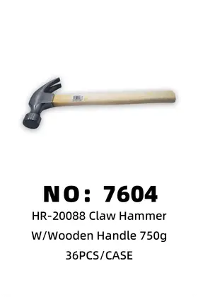 Wooden-Handle Claw Hammers 750g