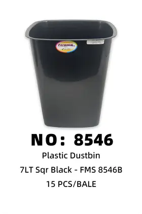 Formosa 7LT Square Black Garbage Bins