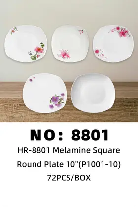 Melamine Square Round Plate