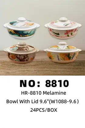 Melamine Lidded Bowls 9.6''