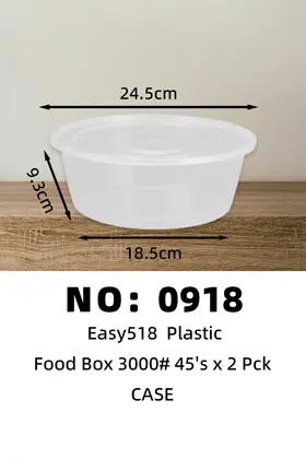 Easy518 Disposable Plastic Lunch Boxes 3000ml